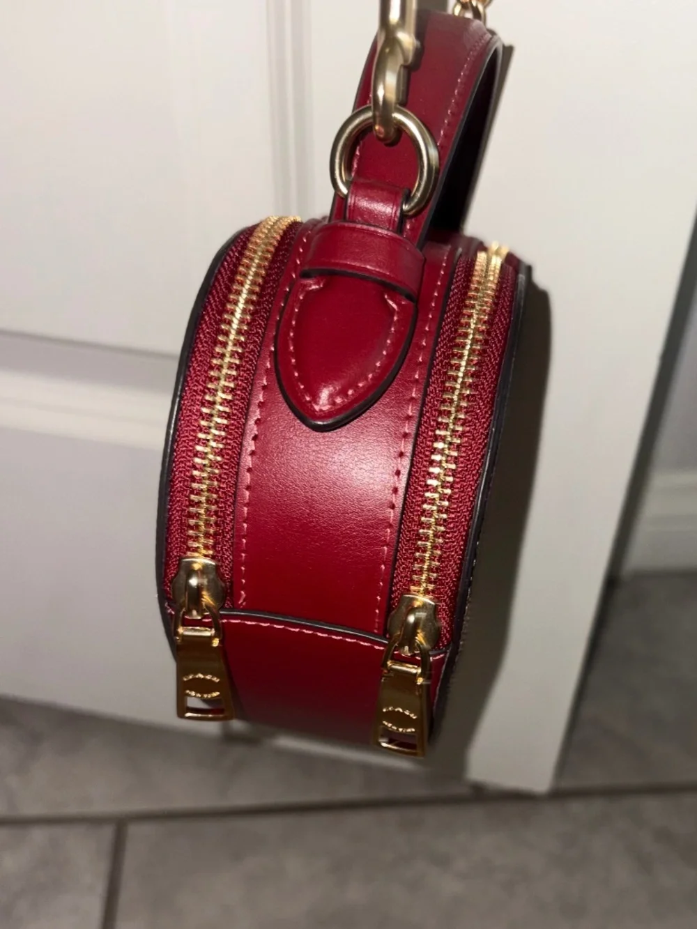 COACH ♥️ Crossbody Bag Canvas Leather Cherry Print